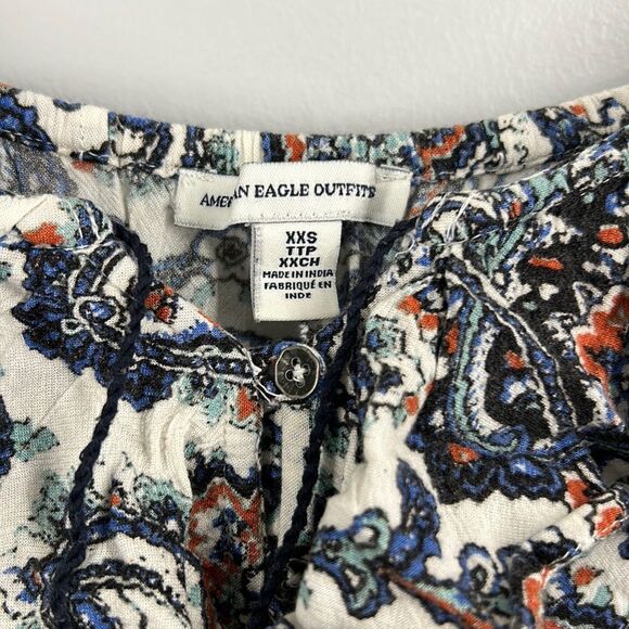 American Eagle Paisley Off Shoulder A-Line Women’s Dress XX-Small Multi - Picture 2 of 6